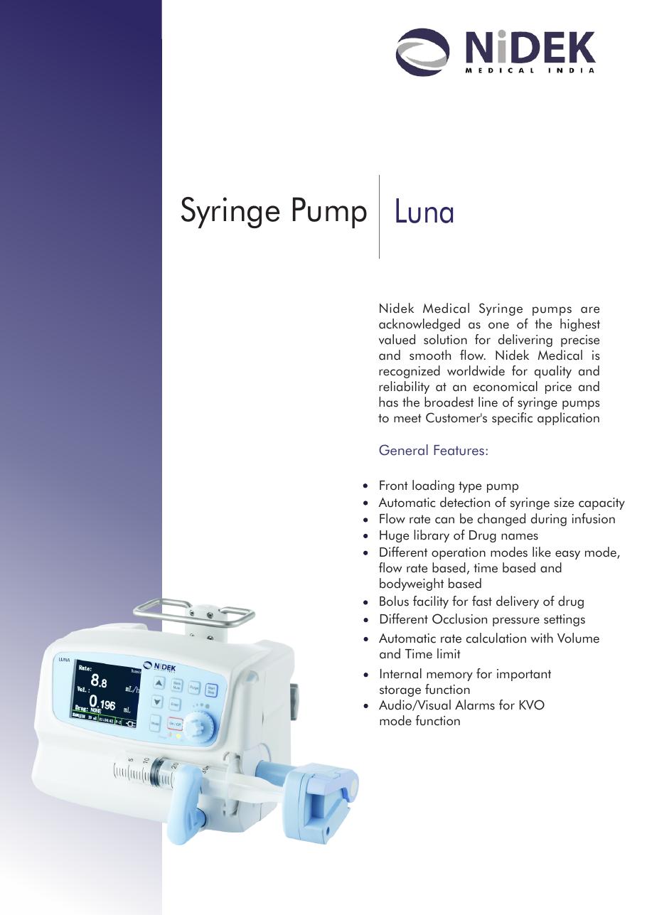 Nidek Luna Syringe Pump