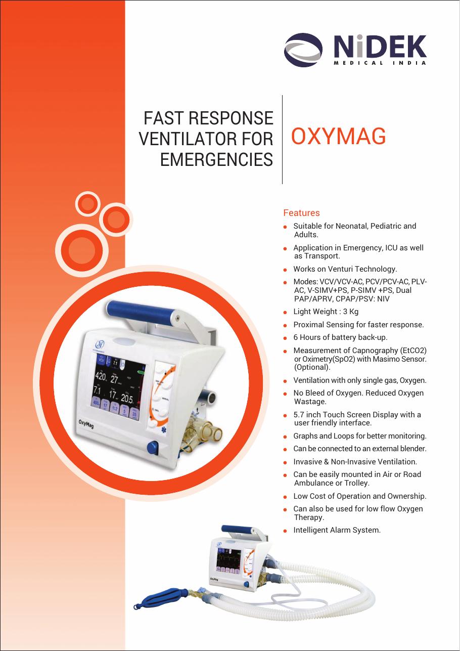 Nidek Oxymag Emergency Ventilator