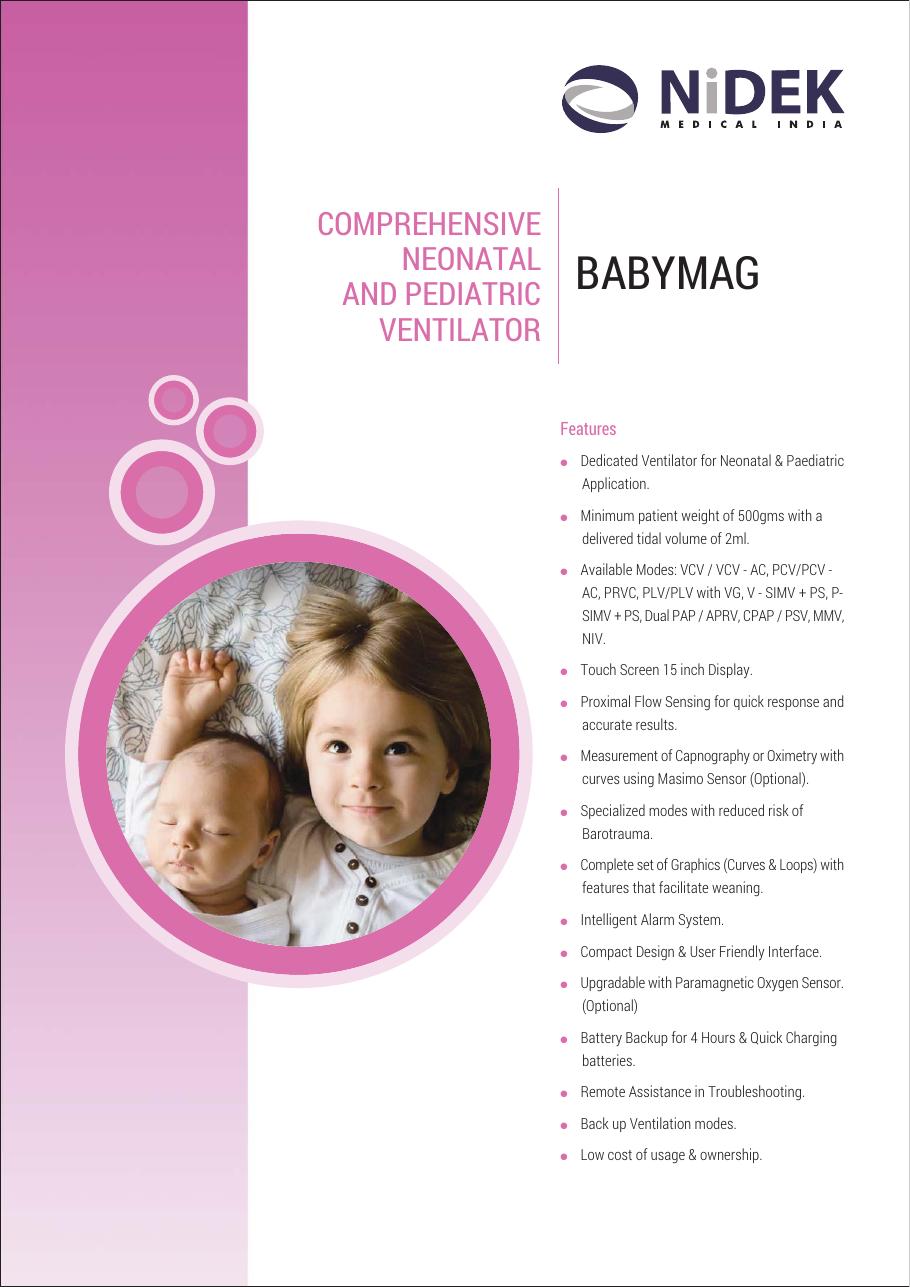 Nidek Babymag Neonatal and Pediatric Ventilator