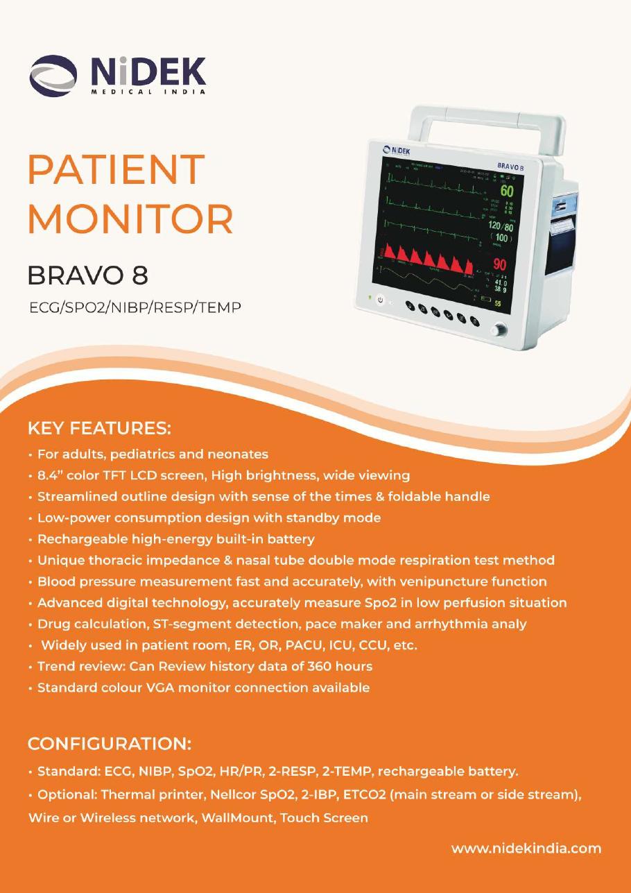 Nidek Bravo 8 Patient Monitor