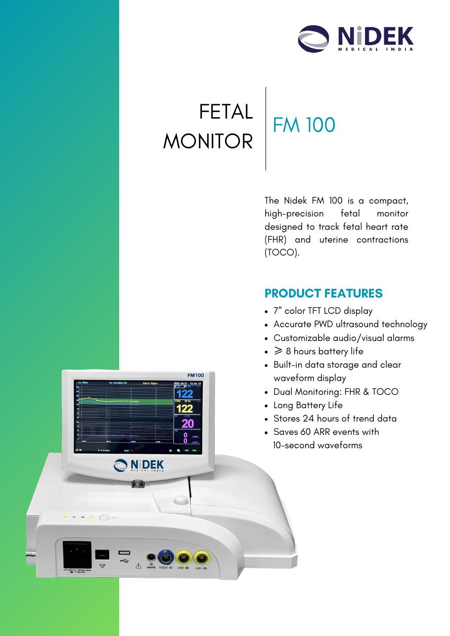 Nidek FM 100 Fetal Monitor