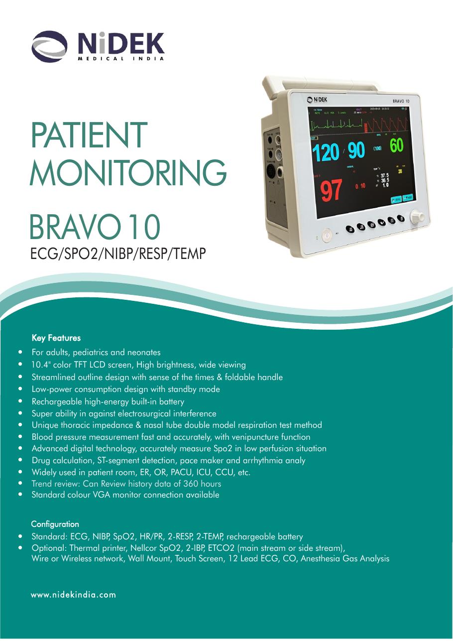 Nidek Bravo 10 Patient Monitor