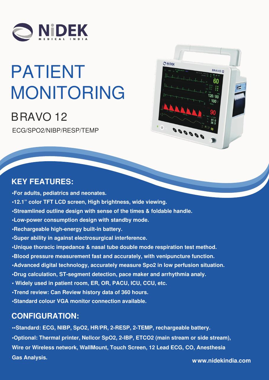 Nidek Bravo 12 Patient Monitor